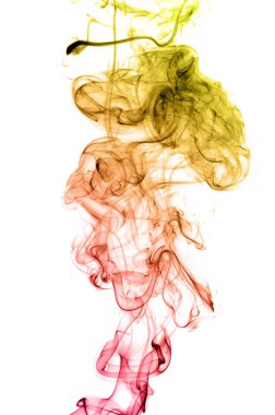 Beyaz arka plan üzerinde izole renkli duman