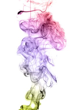 Beyaz arka plan üzerinde izole renkli duman