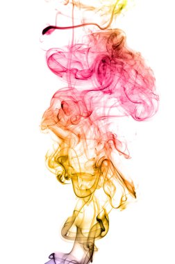 Beyaz arka plan üzerinde izole renkli duman