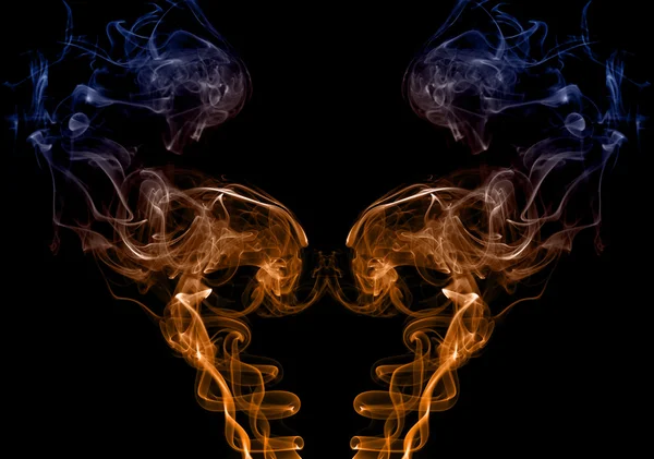 Raccolta di foto di fumo colorato su sfondo nero — Foto Stock