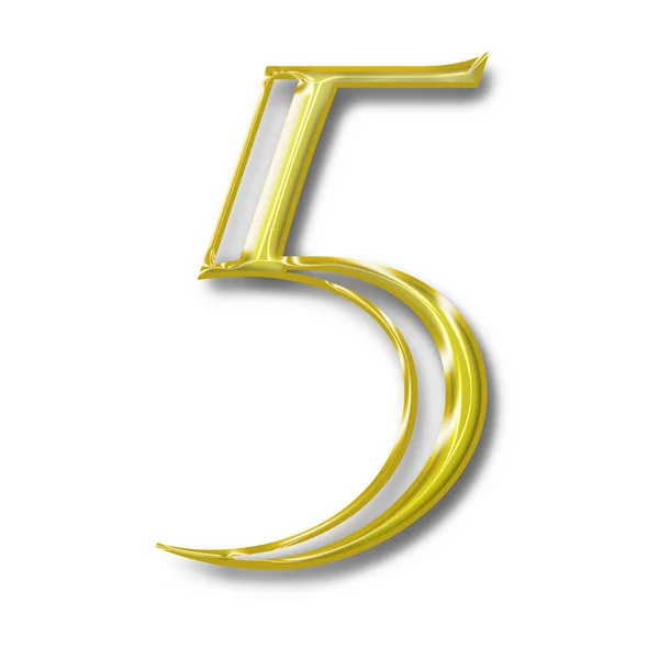 Figure five in gold color — Stock Photo, Image