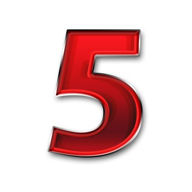 Beş kırmızı metal şekil