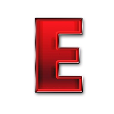 Kırmızı metal harf E