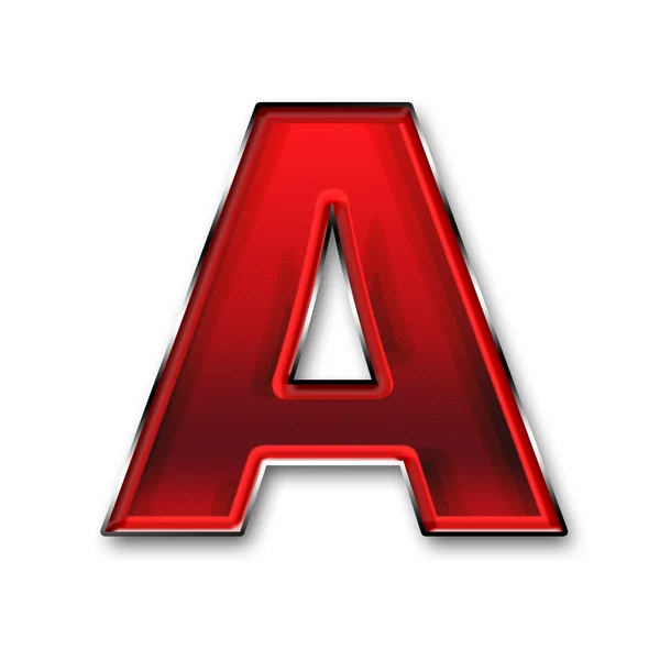 Металева літера А в червоному — стокове фото