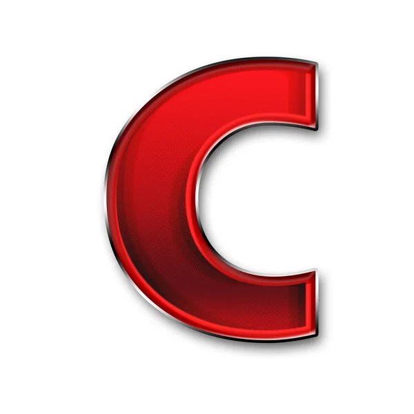 Lettera C in metallo rosso — Foto Stock