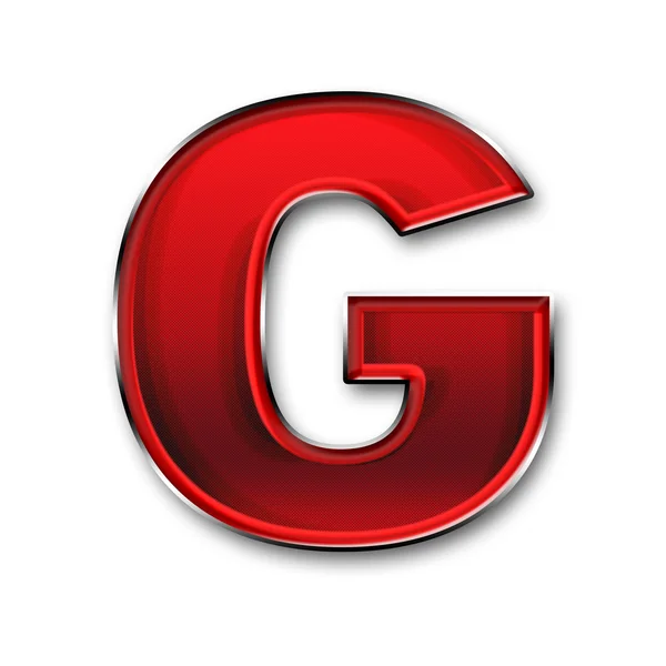 Metal letter G in red — Stock Photo, Image