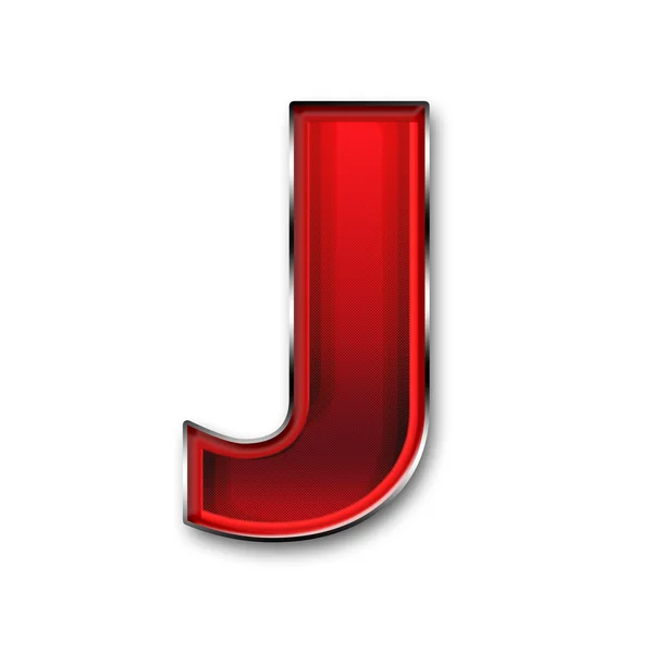 Lettera J in metallo rosso — Foto Stock