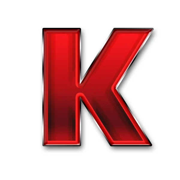 Μεταλλικό γράμμα K με κόκκινο χρώμα — Φωτογραφία Αρχείου