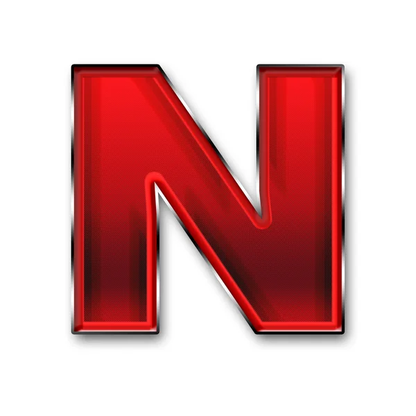 Metal letter N in red — Stock Photo, Image