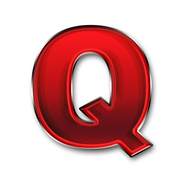 Kırmızı metal harf Q