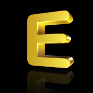 3D altın harf E
