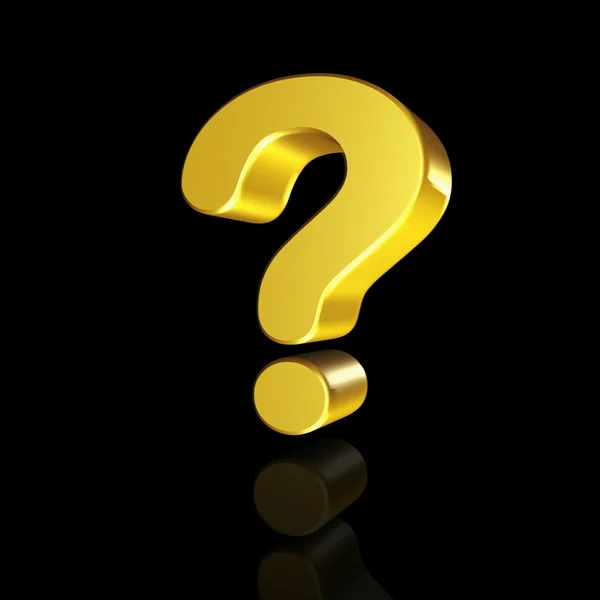 3D altın soru işareti