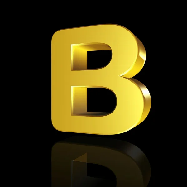 Lettera B in oro in 3D — Foto Stock