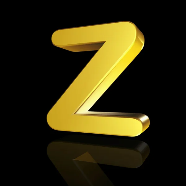 Gold letter Z in 3D — Stock Photo, Image