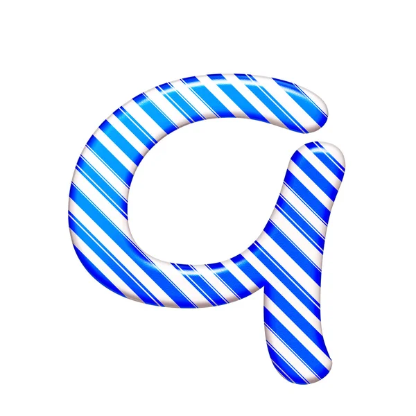 Το γράμμα Q καραμέλα χρώματος είναι μπλε — Φωτογραφία Αρχείου