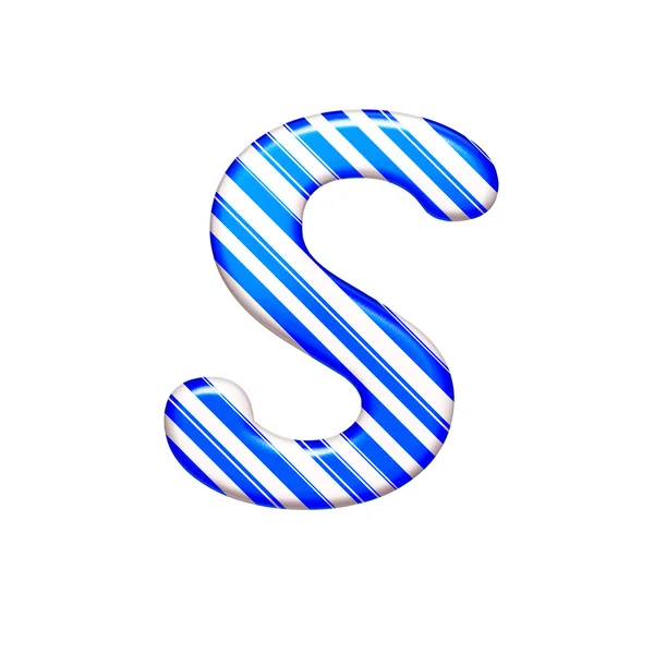 De letter S van karamel kleur is blauw — Stockfoto