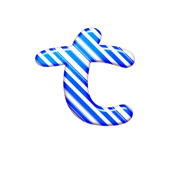 The letter T of caramel color is blue — Stock Photo, Image