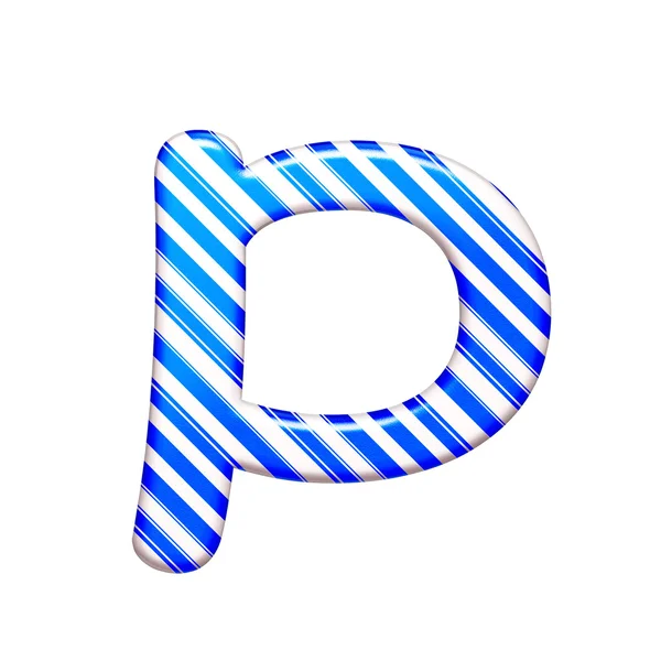 The letter P of caramel color is blue — Stock Photo, Image