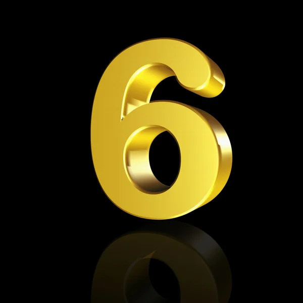O número seis com o efeito de 3D — Fotografia de Stock