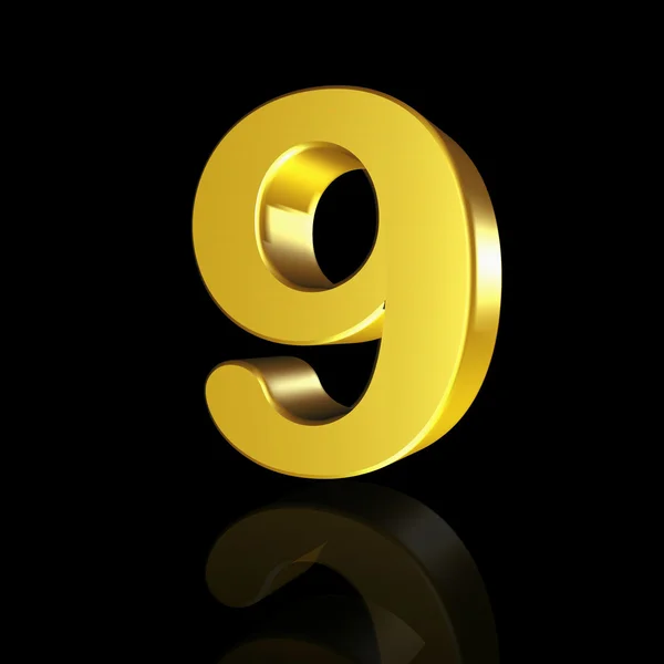 The number nine with the effect of 3D — Stock Photo, Image