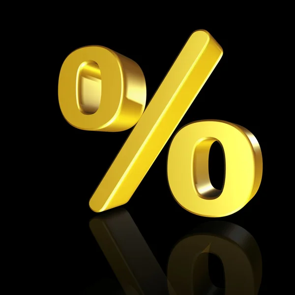 O sinal percentual com o efeito de 3D — Fotografia de Stock