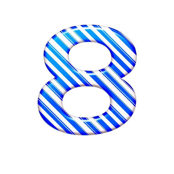 The number eight from the caramel color is blue — Stock Photo, Image