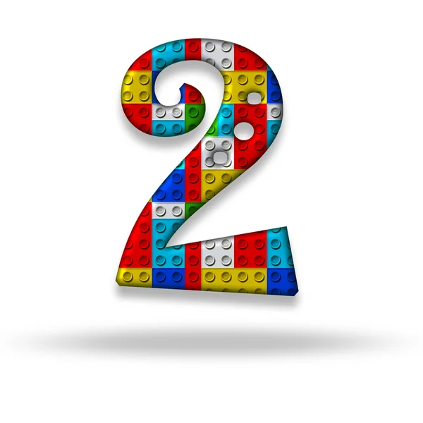 The digit two block designer — Stock Photo, Image