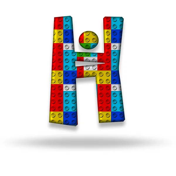 Letter H block designer — Stock Photo, Image
