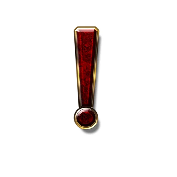 Ausrufezeichen - Edelstein ist rot — Stockfoto