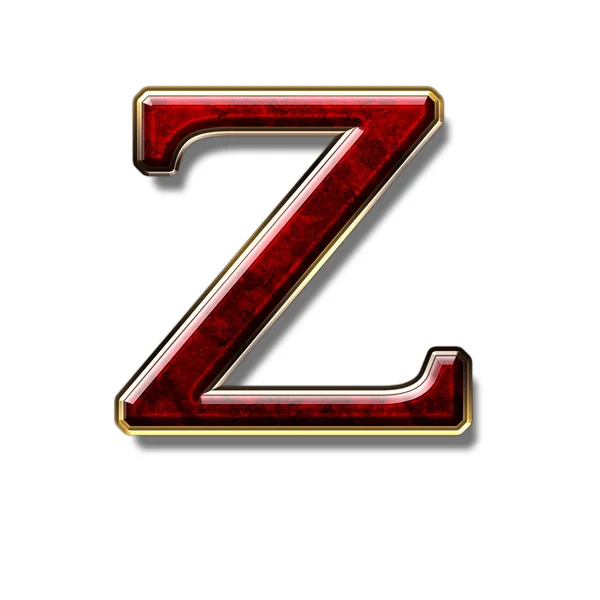 Letter Z - precious stone is red — Stock Photo, Image