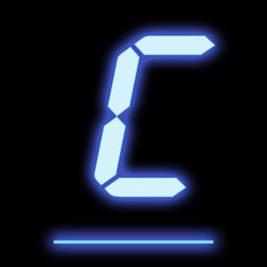 Mektup C mavi renkli led