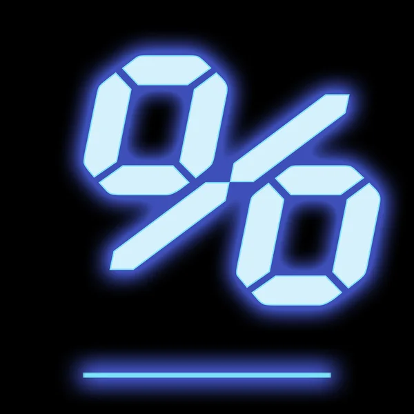 Egy százalékjelet kék színű LED — Stock Fotó