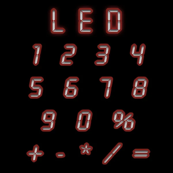 Piros LED számok — Stock Fotó