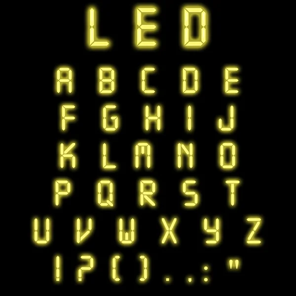 Alfabeto led amarillo —  Fotos de Stock