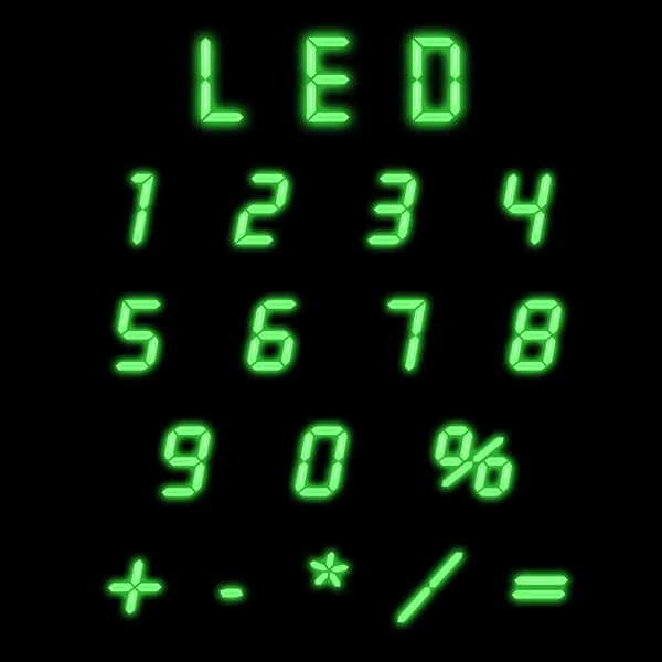 LED nummers groen — Stockfoto