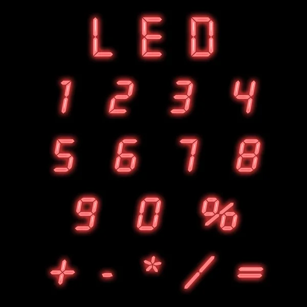 Led 숫자 빨간색 — 스톡 사진