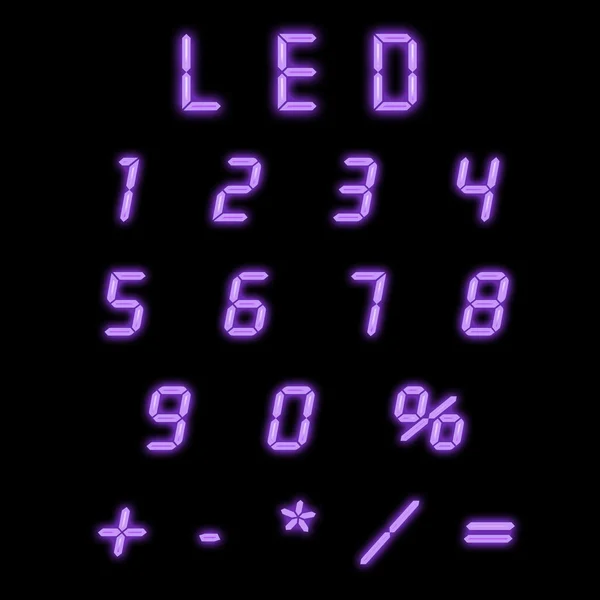 Led numbers purple — Stock Photo, Image