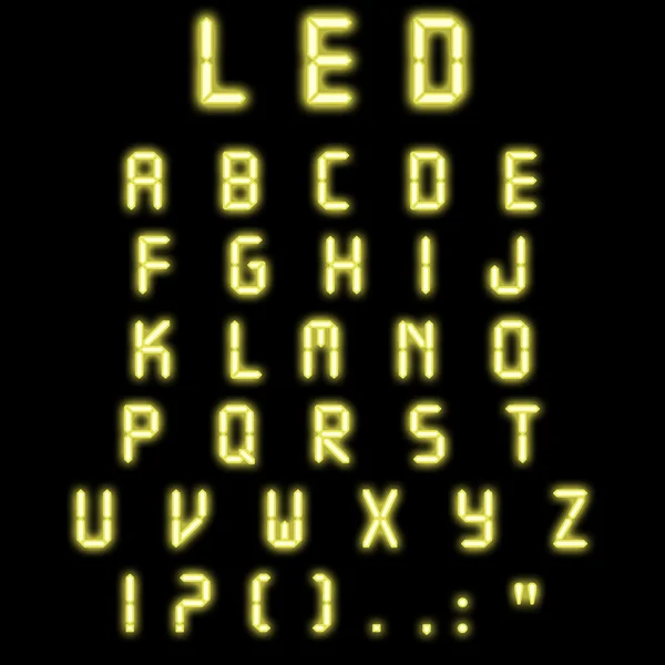 Alfabeto led amarelo — Fotografia de Stock