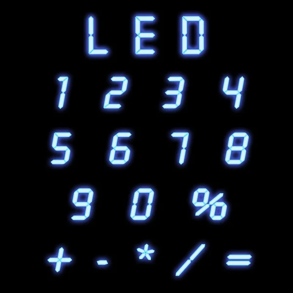 LED getallen blauw — Stockfoto