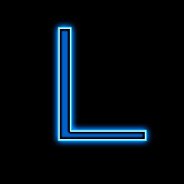 Neon L harfi mavi