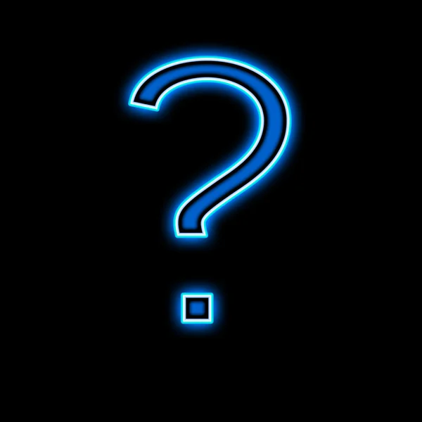 Neon question mark is blue — Stock Photo, Image