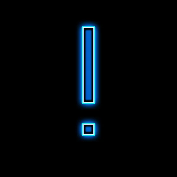 Neon exclamation mark is blue — Stock Photo, Image