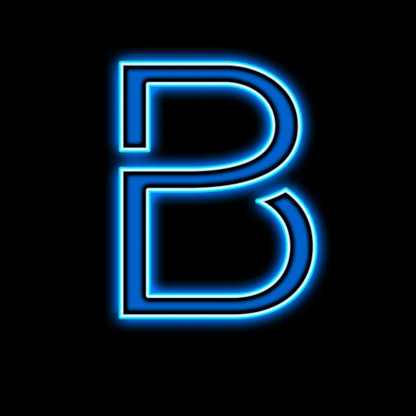 Neon letter B blue — Stock Photo, Image