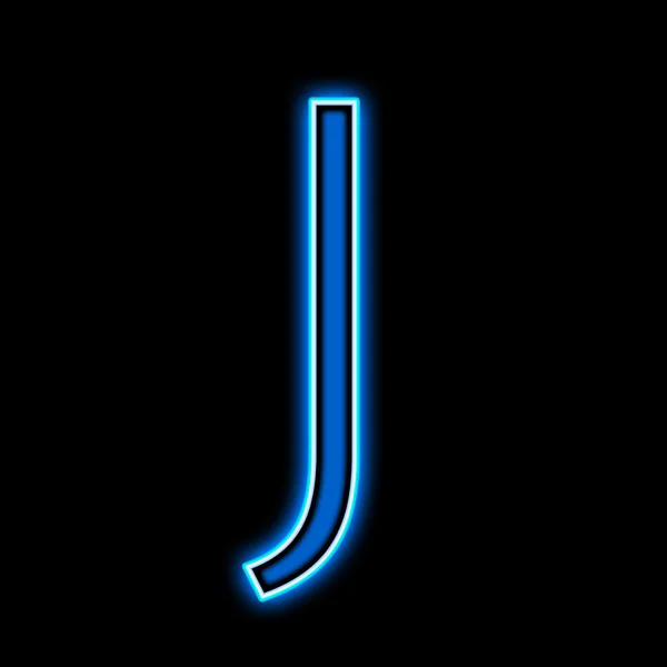 Neon bokstaven J blå — Stockfoto