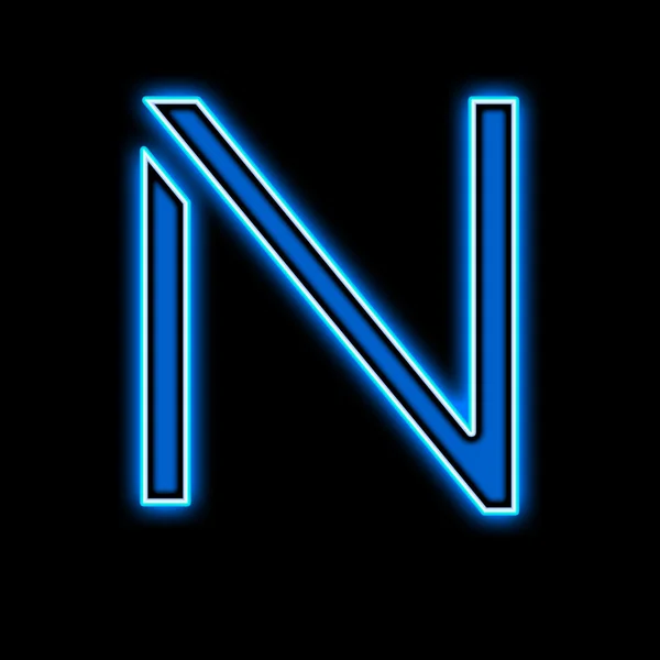 Neon letter N blue — Stock Photo, Image