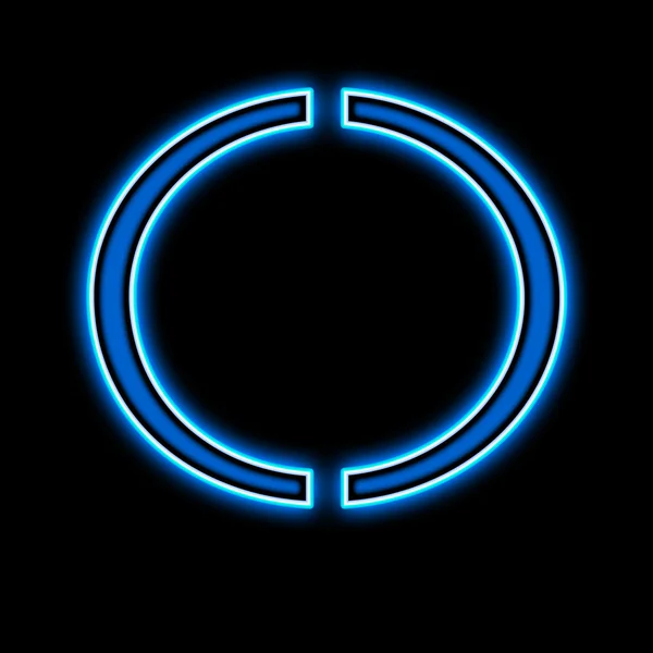 Neon betű O kék — Stock Fotó
