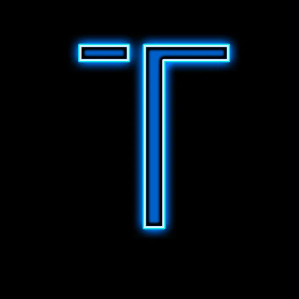 Lettera al neon T blu — Foto Stock