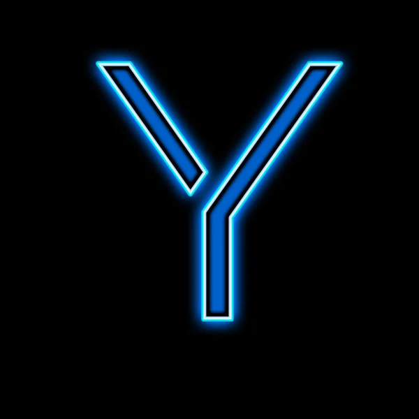 Carta de néon Y azul — Fotografia de Stock
