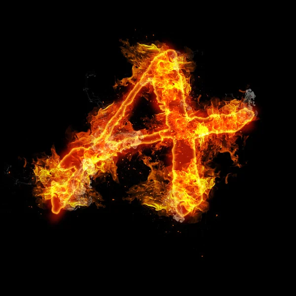 Fire letter A — Stock Photo, Image