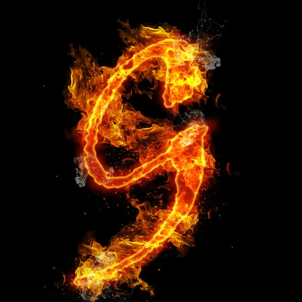 Fire letter G — Stock Photo, Image